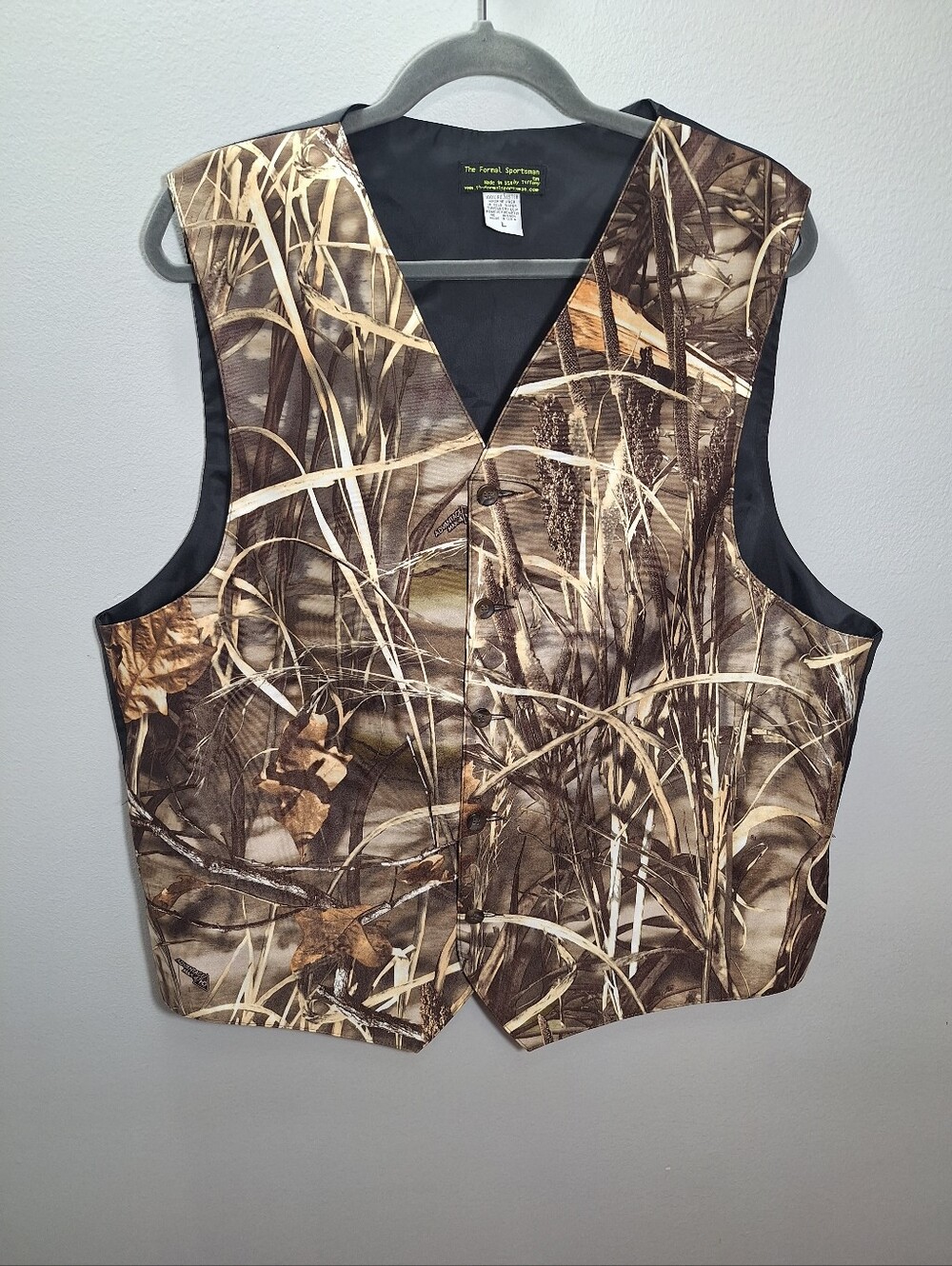 The Formal Sportsman Mens Real Tree Camo Button Up Vest Handmade USA Wedding